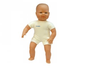Európai baba textil testtel, haj nélkül, 40 cm (miniland, babajáték, 2-6 év)