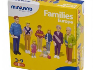 Európai család, 8 fős bábcsalád (miniland, szerepjáték, 3-9 év) 