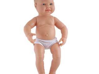 Európai fiú baba haj nélkül, 40 cm (miniland, European baby boy, babajáték, 3-8 év)