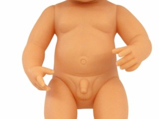 Európai fiú baba hajjal, 38 cm (miniland, Baby doll eruopean boy, babajáték, 3-8 év)