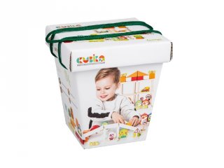 Fa építőkocka szett fiúknak, 54 db-os építőjáték (3-6 év)