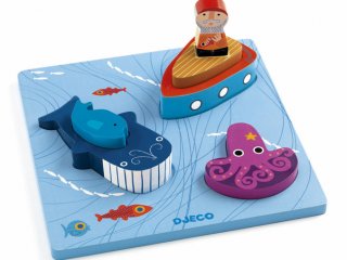 Fa formaberakó, Moby (Djeco, 1046, tengeres 6 db-os bébi fajáték, 0-2 év)