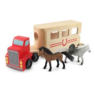 Fa lószállító jármű (Melissa&Doug, fajáték bábukkal, 3-7 év) 