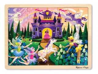 Fa puzzle, Tündérek és Lovak (Melissa Doug, 48 darabos kirakó, 3-6 év)