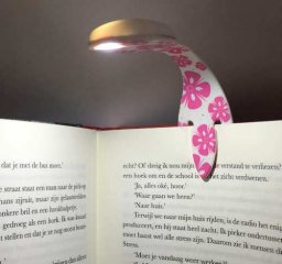 Flexilight hajlítható olvasólámpa és könyvjelző, Pink Flowers 