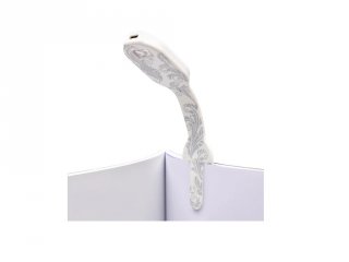Flexilight újratölthető hajlítható olvasólámpa és könyvjelző, Fehér virág