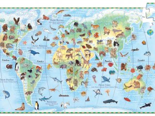 Föld állatai puzzle (Djeco, 7420, 100 db-os kirakó, 6-12 év)