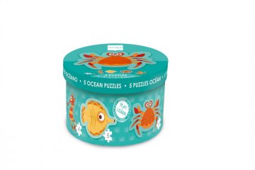 Forma kirakó Az óceán állatai, bébi puzzle (Scratch, 2-4 év)