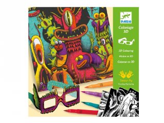Funny Freaks 3D színezés, Djeco kreatív készlet - 8651 (7-13 év)