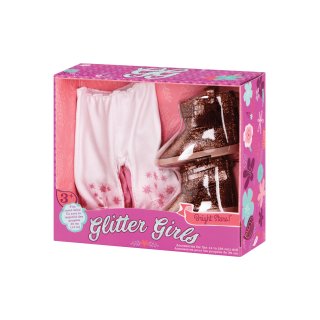 Glitter Girl Bright Stars Leggings és cipő, babaruha 36 cm-es babához (3-8 év)