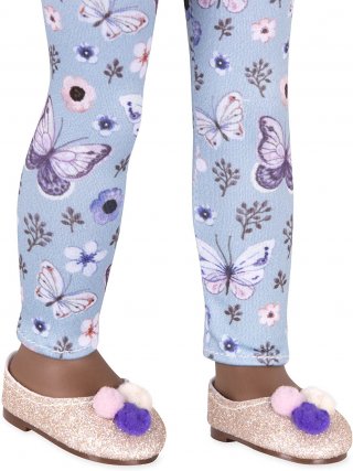 Glitter Girl Flutter and Sparkle Leggings és cipő, babaruha 36 cm-es babához (3-8 év)