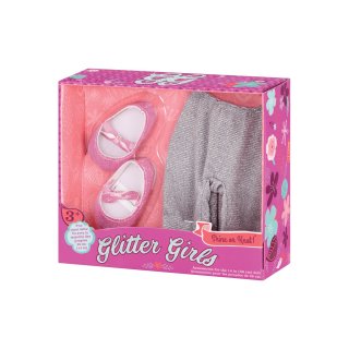 Glitter Girl Shine or Knot Leggings és cipő, babaruha 36 cm-es babához (3-8 év)