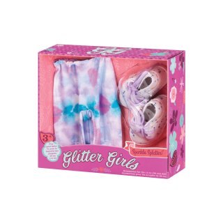 Glitter Girl Sparkle Splatter Leggings és cipő, babaruha 36 cm-es babához (3-8 év)