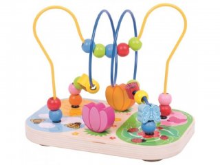 Golyóvezető játék, virágos (Bigjigs, ügyességi játék, 18 hó-3 év)