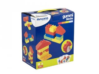 Gumi építőkocka készlet (Miniland, 94112, 19 db-os építőjáték, 0-5 év)