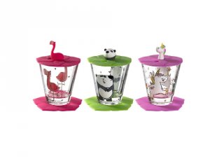 Gyerek pohár készlet 9 részes, Flamingó, Panda, Unikornis - Leonardo