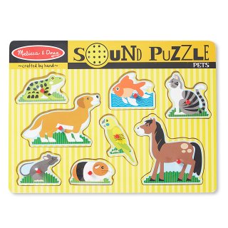 Hangot adó fogantyús formaberakó, Háziállat (Melissa&Doug, 8 db-os bébi fajáték, 0-3 év)