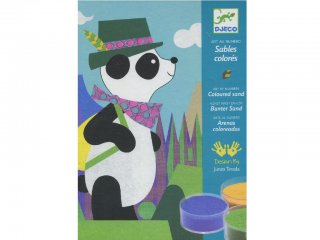 Homokkép készítő, Pandamackó és barátai (Djeco, 8630, kreatív készlet, 4-8 év)