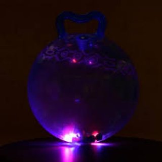 Hopp n'Glow™ világító ugrálólabda pillegolyókkal kék, B.Toys mozgásfejlesztő játék (2-5 év)