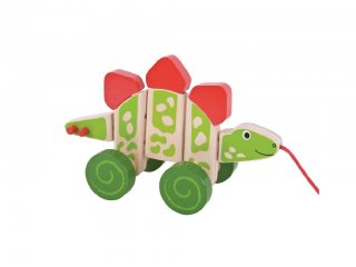 Húzós fajáték, Dinoszaurusz (Bigjigs, bébi mozgásfejlesztő játék, 1-3 év)