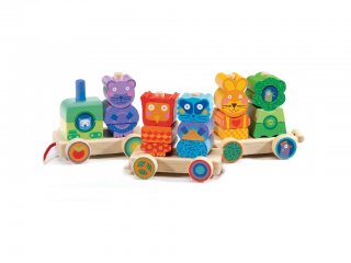 Húzós montessori favonat (Djeco, 6427, mozgásfejlesztő bébijáték, 1-3 év)