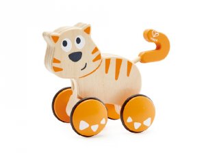 Indítsd a cicát! Hape fa mozgásfejlesztő bébijáték (0363, 1-3 év)