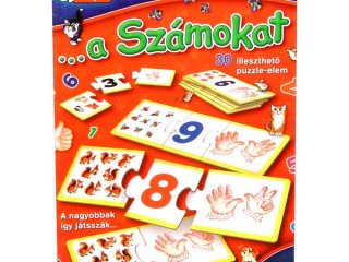 Játszva megismerjük a számokat (712130, Keller & Mayer, beszéltetős, 10 féle, 3 db-os párosító puzzle, 3-5 év)