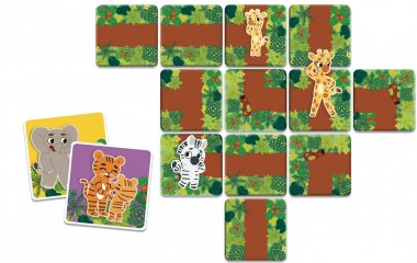 Jungle Zig-Zag, állatos dominó játék (Auzou, 5-7 év)
