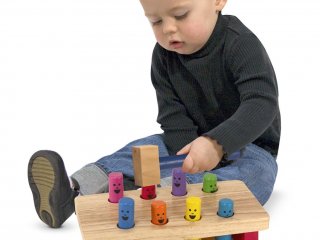 Kalapálós játék, Fix rudakkal (Melissa&Doug, 4490, kétoldalas bébi fajáték, 1-3 év)