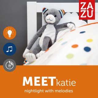 Katie cica zenélő plüss és éjjeli fény, babaszoba kiegészítő (ZA)