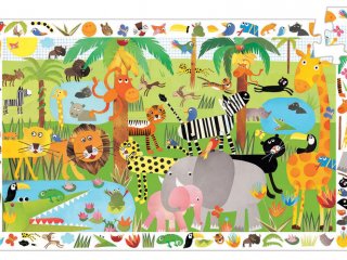 Képkereső puzzle, Dzsungel állatai (Djeco, 7590, 35 db-os kirakó, 3-7 év)
