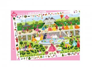 Képkereső puzzle, Hercegnők a parkban (Djeco, 7505, 100 db-os kirakó, 5-12 év)