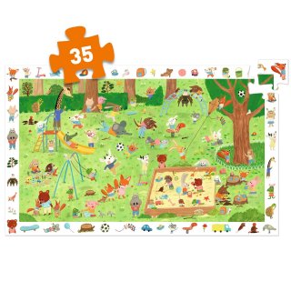 Képkereső puzzle Kisbarátok a kertben, Djeco 35 db-os kirakó - 7596 (3-6 év)