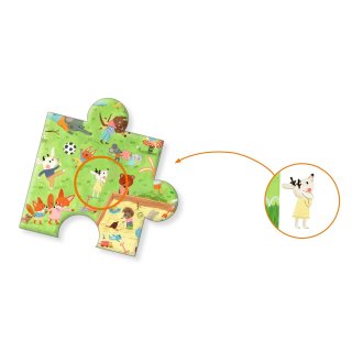 Képkereső puzzle Kisbarátok a kertben, Djeco 35 db-os kirakó - 7596 (3-6 év)