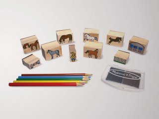 Kreatív nyomda készlet: lovas (Melissa&Doug, 2410, kreatív szett, 4-9 év)
