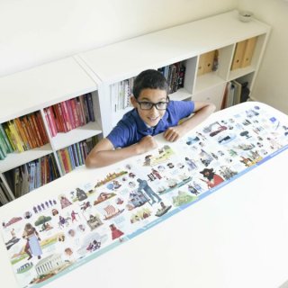 Kreatív óriásplakát készítés 66 db matricával, Világtörténelem (Poppik, 8-14 év)