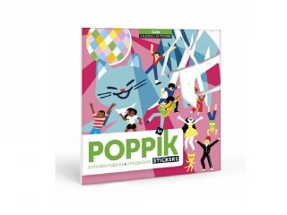 Kreatív poszter készítés 105 db puzzle matricával, Cicák (Poppik, 5-7 év)