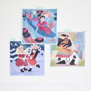 Kreatív poszter készítés 105 db puzzle matricával, Hercegnők (Poppik, 5-7 év)