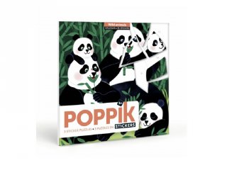 Kreatív poszter készítés 105 db puzzle matricával, Vadállatok (Poppik, 5-7 év)