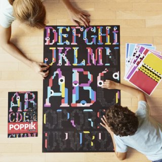 Kreatív poszter készítés 1600 db puzzle matricával, ABC (Poppik, 7-12 év)