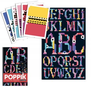 Kreatív poszter készítés 1600 db puzzle matricával, ABC (Poppik, 7-12 év)