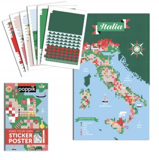 Kreatív poszter készítés 1600 db puzzle matricával, Olaszország (Poppik, 8-12 év)