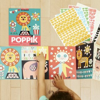 Kreatív poszter készítés 750 db puzzle matricával, Cirkusz (Poppik, 3-6 év)