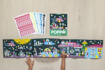 Kreatív poszter készítés 750 db puzzle matricával, Világűr (Poppik, 3-7 év)