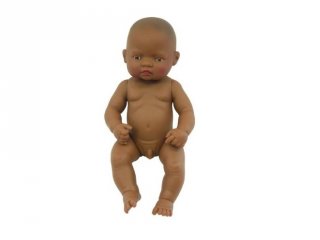 Latin-amerikai fiú baba haj nélkül, 32 cm (miniland, Newborn Baby Doll Hispanic Boy, babajáték, 3-8 év)