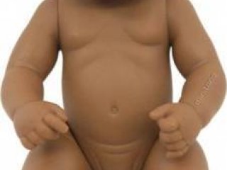 Latin-amerikai lány baba haj nélkül, 32 cm (miniland, Newborn Baby Doll Hispanic Girl, babajáték, 3-8 év)