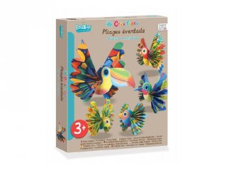 Legyező hajtogató készlet Egzotikus madarak, kreatív szett (Crealign, 3-7 év)