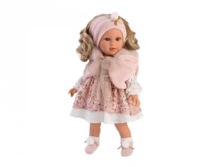 Llorens 40 cm-es Lucia baba rózsaszín ruhában, szerepjáték (3-7 év)