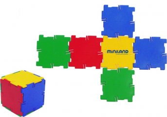 Logikai építőjáték (Miniland, 32117, Conexion, 54 db-os formakirakó játék, 5-9 év)