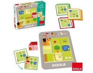 Logikus farm, logikai fejlesztő játék feladatkártyákkal (53168, Goula, 3-8 év)